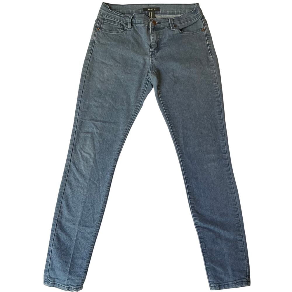 FOREVER 21 Women Skinny Jeans size 26 US Blue Mid Rise Stretch